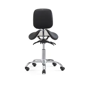 Ergonomic Split Saddle Seat Stool Office Chair with Soft Upholstery