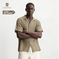 Chemise en tricot pour homme Eyelet 145cm 35% coton, style cubain, pour l'été et les vacances à la plage