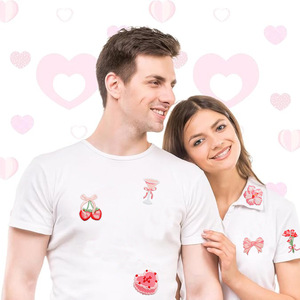 Patch brodé rose doux, style Saint-Valentin, fleurs de cerisier, autocollants bonbons roses, patch pour vêtements - Product Image 2