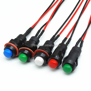 DS-211 <span class=keywords><strong>213</strong></span> 10 มม. ปุ่มกดล็อคแบบกลม/ปุ่มกดรีเซ็ตแบบชั่วขณะ SPST 2 ขา 1NO พร้อมสายเชื่อมต่อแบบมีตะกั่วบัดกรีไว้แล้ว - Product Image 2