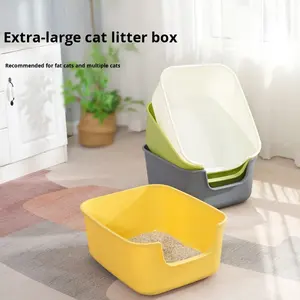 Toalete Integrado para Gatos em Estilo Aberto Extra Grande, à Prova de Respingo e Semi-Fechado - Product Image 4