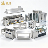 Solution de cuisine commerciale haut de gamme en acier inoxydable pour projet de bar de complexe hôtelier, système complet d'équipement de restauration électrique et à gaz