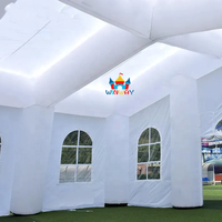 Grande tente cube gonflable multicolore pour mariage, gazebo carré, salle d'événements, grande structure mobile portable en PVC imperméable pour boîte de nuit