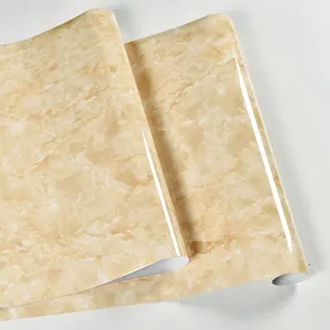 דבק ויניל משטחי Suppliers-אוכל שולחן קיר מדבקות עמיד למים שיש ויניל עצמי דבק טפט דקורטיבי קיר נייר ארונות השיש DIY