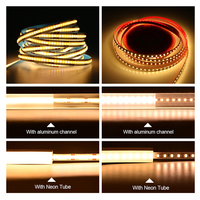 Offres Spéciales Bandes LED COB RGB Pleine Couleur Haute Luminosité 12V 24V 8MM 10MM 12MM 576 LED 7W 12W 18W/m Sans Points Visibles Sans Effet de Point COB RGB
