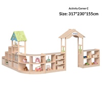 Étagère de rangement modulable en bois massif pour enfants, idéale pour les coins de jeux de maternelle