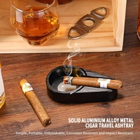Cendrier portable en aluminium anodisé à fente unique, cendrier de luxe en métal pour la maison, le bureau et les voyages, cendrier à cigares avec logo de marque personnalisé
