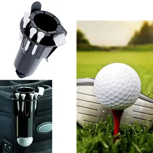 Golf Ball Holder Tee Holder Clip Caddy with Nylon Brush Divot Tool