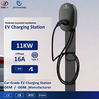 JOYCHARGE Pengisi Daya EV AC 11kW OCPP 1.6J Baru Tipe 2 3 Fasa Wallbox Akses Kartu RFID Stasiun Pengisian Daya Sertifikasi CE IP55 Garansi 2 Tahun