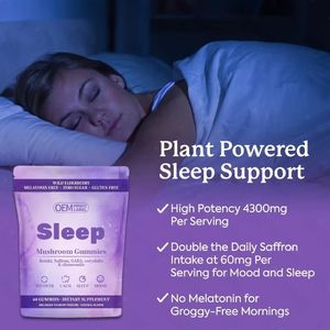 Private Label SLEEP Gummies Pilz-Nahrungsergänzungsmittel mit Melatonin Hilft dem Körper, in den Schlaf zu tappen Pflanzenextrakt - Product Image 2