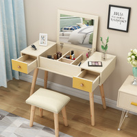 Table de maquillage nordique pour petite chambre, table de maquillage simple et tendance, mini-stand de maquillage à plateau rabattable