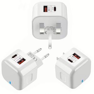 Nouveau chargeur mural tendance à double port QC 3.0 Type C PD 20W, chargeur mural rapide Max 2 ports A+C pour téléphones - Product Image 2