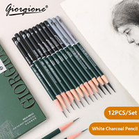 Giorgione Professional – Lot de 12 crayons à dessin 2H à mine dure pour étudiants, idéal pour le croquis et le dessin