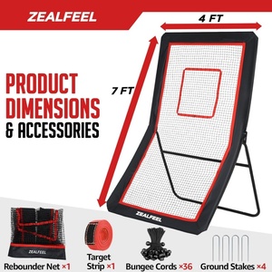 Équipement portable d'entraînement au tir, <span class=keywords><strong>filet</strong></span> <span class=keywords><strong>de</strong></span> rebond réglable multisports pour le lacrosse, le football, le tennis, le baseball, le <span class=keywords><strong>volley</strong></span>-ball - Product Image 6
