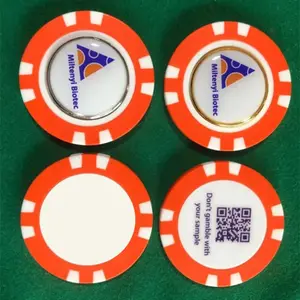 Klaar Om Kleuren Blanco Magnetische Unieke 40Mm Printing Logo Golf Accessoires Magneet Poker Chip Golfbal Markers