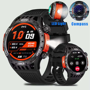 Relojes Inteligentes Deportivos HT22 para Hombre, Pantalla Grande HD de 1.46'', Batería Grande de 450 mAh, Llamadas por Bluetooth, Brújula, Linterna Portátil para Exteriores - Product Image 1