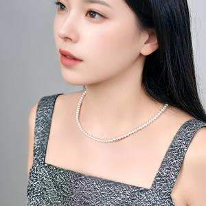 Collier haut de gamme pour femme Zhuji, chaîne de clavicule en perles d'eau douce impeccables de 4 mm, perle extrêmement résistante, vente en gros - Product Image 2