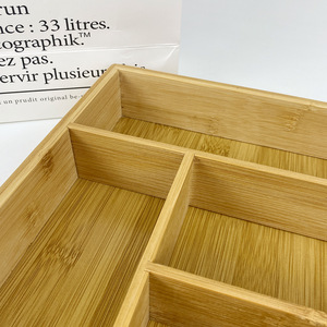 Organizador de Cubiertos de Bambú, Seis Compartimentos, Rectangular, Divisor de Cajones de Cocina, Bandeja para Utensilios - Product Image 4