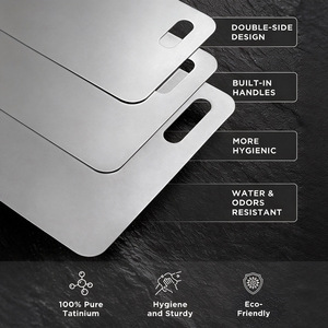 Pure titanium snijplank 0,3 cm dik, dubbelzijdig antibacterieel & schimmelwerend, anti-corrosie vierkante keukenplank - Product Image 2