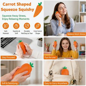 Grande Giocattolo Squishy a Forma di Carota, Palline Morbide a Lenta Risalita, Simpatici Squishies a Forma di Frutta, Giocattoli Antistress in Materiale TPE - Product Image 3