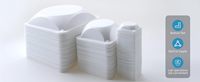 Paquete de 125 Platos Desechables Negros de PP de Grado Alimenticio, Bandejas Cuadradas de 100 ml, Antiestáticos, Fáciles de Verter, Recipientes de Laboratorio