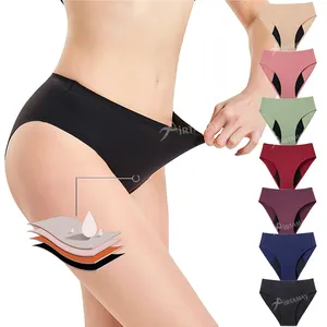 Max10 US Size Young Girl Absorbent 4 Layers Leak Proof High Bikini Bragas Menstrual Breathable Ladies Period Panties