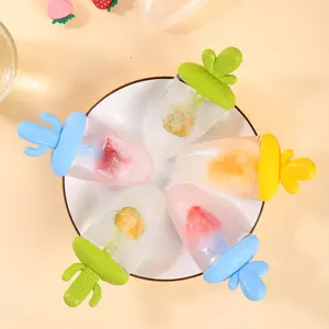Moule à crème glacée écologique sans Bpa Moule à glace Popsicle Pop Cube Tray Moule à glace d'été avec poignée de Cactus pour enfant