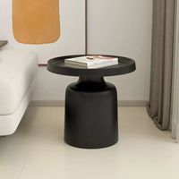 Table basse ronde de luxe 2026 en acier au carbone thermolaqué, durable, moderne, pour salon, blanche et noire