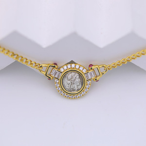 Nueva llegada Vintage personalidad moda chapado en oro cubano enlace collar clavícula cadena retrato colgante collar <span class=keywords><strong>mujer</strong></span> joyería - Product Image 3