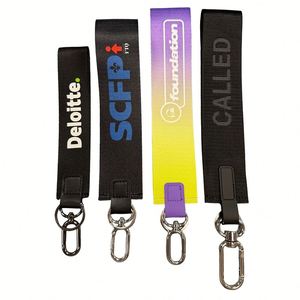 Custom Women Cute Foam Woven Printed Logo Polyester Zinc Alloy Short Wrist Lanyard for Keys Holder - Product Image 2