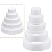 Molde de Espuma de Poliestireno Ecológico en Forma de Corazón Redondo para Pasteles, 6" x 3" con Recorte para Boda - Marca Sunshine, Logotipo Personalizado