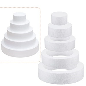 Round Heart Shape Cake Styrofoam Cake <b>Dummy</b> 6" X 3" With Cutout for Wedding - Product Image 2