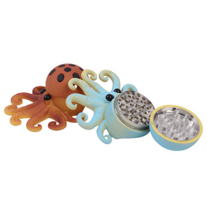 Nuevos diseños únicos, molinillo de hierbas de pulpo de animales marinos, 3 piezas, molinillo de tienda de humo, trituradora de tabaco, accesorios para fumar - Product Image 2