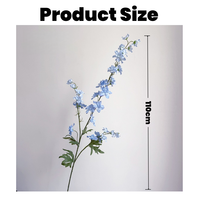 Vente en gros de fleurs de Delphinium artificielles en tissu de soie 110cm bleu violet Delphinium fleur artificielle pour la décoration de mariage à la maison