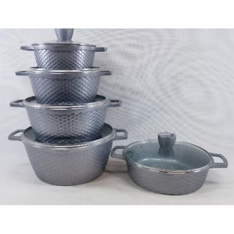 High Quality Granite Kitchen Cooking Pots Nonstick Cookware Set 10PCS Aluminum Non Stick Casserole Set · image 3