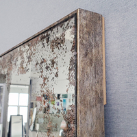 Miroir mural rectangulaire en verre intégral, art antique, artisanat, décoration de luxe, pour dressing, chambre à coucher, salle de bain, foyer