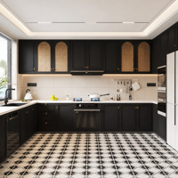 Ensemble d'armoires de cuisine modernes en MDF, suspendues, sur mesure, de luxe, complètes, RTA, intelligentes, haut de gamme, petites, pour cuisine en bois