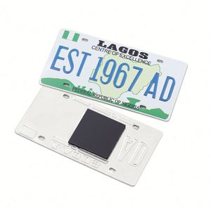 Hot Sale Refrigerator Magnetic License Souvenir Lagos Nigeria <b>Fridge</b> Magnet for Aluminum Plate - Product Image 1