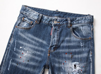 Herren Trendige Stonewashed Jeans mit Totenkopf-Muster, Atmungsaktiv und Bequem, mit Großem Abzeichen und Stretch-Löchern