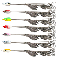 En gros Alabama Rig 22cm Tête de jig métallique Umbrella Rig avec 5 bras, Rig de pêche portable pour la pêche au black-bass en lac, rivière et ruisseau