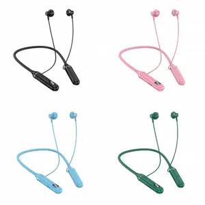 Super Bass Wireless BT5.2 Neckband With SD Card Slot LED Digital Power Display Gaming Headphone