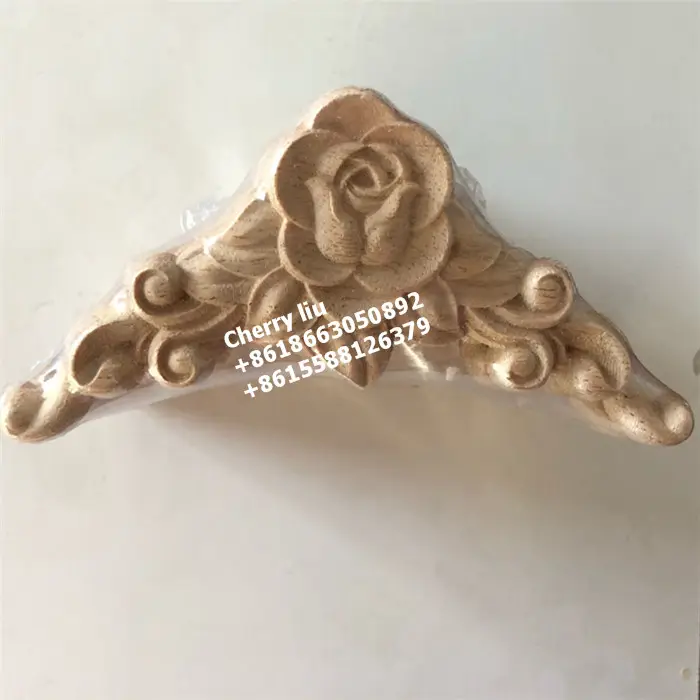 Dekorasi antik ukiran kayu onlay kayu applique ukiran Rosette kayu