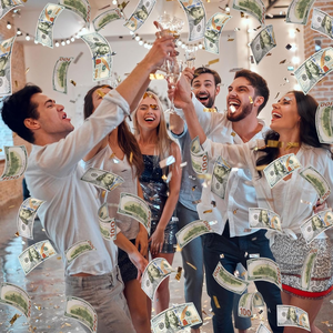 Tirador de pistola de <span class=keywords><strong>dinero</strong></span> de cañón de oro de lujo para fiestas de boda cumpleaños celebraciones de Navidad videos musicales hechos de papel plástico - Product Image 6