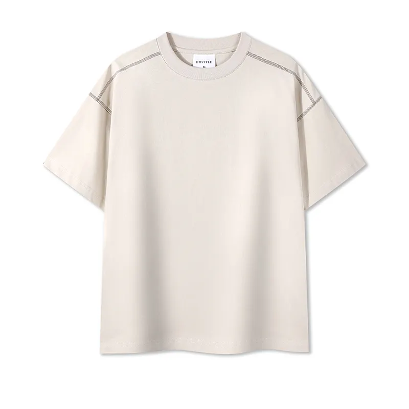 240GSM 100%cotton tshirt Heavy Weight Custom 3d Logo Men Puff Print Tee T Shirt with shoulder line