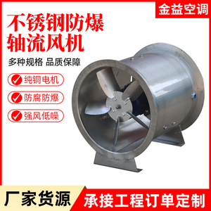 Ventilador Axial Antiexplosión de Acero Inoxidable para Ventilación Industrial, Alta Potencia, Eléctrico, Plateado - Product Image 3