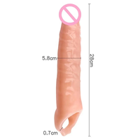 Funda de Pene Enorme de TPE Suave de 28 cm, Extensor de Pene, Condón Reutilizable, Juguetes Sexuales para Adultos, Parejas, Hombres, Impermeable
