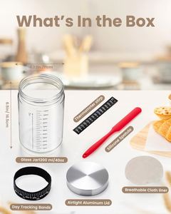 Kit de fermentación de masa madre ecológico de 24 oz con tarro de vidrio y banda de alimentación con fecha marcada, apto para lavavajillas - Product Image 4