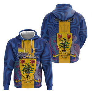 Sweat à capuche personnalisé Jour de l'Emancipation des Barbados, style drapeau national avec armoiries et carte, vente en gros, design Barbados - Product Image 2