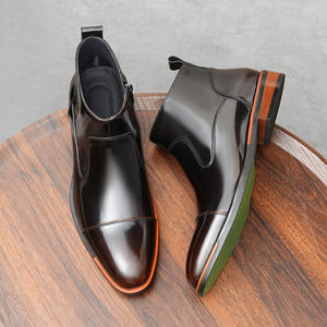 Bottes de travail vintage Amish de luxe haut de gamme pour hommes, imperméables, à lacets, avec semelle Goodyear et empeignes robustes en cuir véritable - Product Image 3