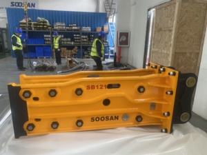 Casse-roche hydraulique à plateau ouvert SOOSAN SB121, état neuf, avec composants essentiels complets pour travaux de démolition d'excavatrices - Product Image 5